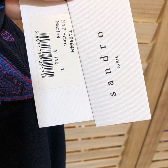 SANDRO COTTON T-Shirt, NWT, XS, Blue❣️FIRM PRICE❣️ - Picture 6 of 6